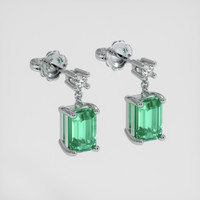 <span>1.03</span>&nbsp;<span class="tooltip-light">Ct.Tw.<span class="tooltiptext">Total Carat Weight</span></span> Emerald Earrings, 18K White Gold 3