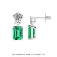 <span>1.58</span>&nbsp;<span class="tooltip-light">Ct.Tw.<span class="tooltiptext">Total Carat Weight</span></span> Emerald Earrings, 18K White Gold 2