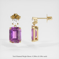 2.56 Ct.Tw. Purple Sapphire Earrings, 14K Yellow Gold 2