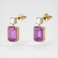 2.56 Ct.Tw. Purple Sapphire Earrings, 14K Yellow Gold 3