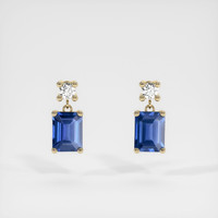 0.83 Ct.Tw. Blue Sapphire Earrings, 14K Yellow Gold 1
