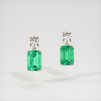 Emerald Earrings 1.69 Ct.Tw.Total Carat Weight, 18K Yellow Gold Preview