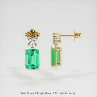 Emerald Earrings 1.69 Ct.Tw.Total Carat Weight, 18K Yellow Gold Preview