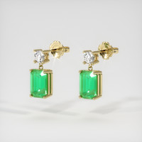 Emerald Earrings 1.69 Ct.Tw.Total Carat Weight, 18K Yellow Gold Preview