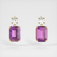 2.56 Ct.Tw. Purple Sapphire Earrings, 18K Yellow Gold 1