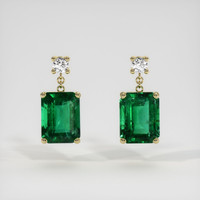 <span>1.44</span>&nbsp;<span class="tooltip-light">Ct.Tw.<span class="tooltiptext">Total Carat Weight</span></span> Emerald Earrings, 18K Yellow Gold 1