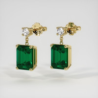 <span>1.44</span>&nbsp;<span class="tooltip-light">Ct.Tw.<span class="tooltiptext">Total Carat Weight</span></span> Emerald Earrings, 18K Yellow Gold 3