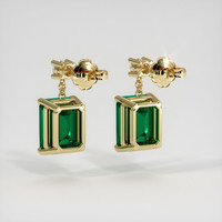 <span>1.44</span>&nbsp;<span class="tooltip-light">Ct.Tw.<span class="tooltiptext">Total Carat Weight</span></span> Emerald Earrings, 18K Yellow Gold 4