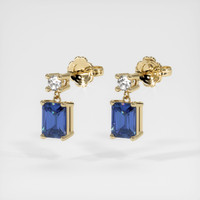 <span>0.83</span>&nbsp;<span class="tooltip-light">Ct.Tw.<span class="tooltiptext">Total Carat Weight</span></span> Sapphire Earrings, 18K Yellow Gold 3