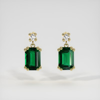 <span>0.60</span>&nbsp;<span class="tooltip-light">Ct.Tw.<span class="tooltiptext">Total Carat Weight</span></span> Emerald Earrings, 18K Yellow Gold 1