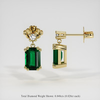 <span>0.60</span>&nbsp;<span class="tooltip-light">Ct.Tw.<span class="tooltiptext">Total Carat Weight</span></span> Emerald Earrings, 18K Yellow Gold 2