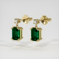 <span>0.60</span>&nbsp;<span class="tooltip-light">Ct.Tw.<span class="tooltiptext">Total Carat Weight</span></span> Emerald Earrings, 18K Yellow Gold 3