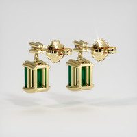 <span>0.60</span>&nbsp;<span class="tooltip-light">Ct.Tw.<span class="tooltiptext">Total Carat Weight</span></span> Emerald Earrings, 18K Yellow Gold 4