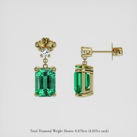 <span>2.04</span>&nbsp;<span class="tooltip-light">Ct.Tw.<span class="tooltiptext">Total Carat Weight</span></span> Emerald Earrings, 18K Yellow Gold 2