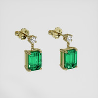 <span>2.04</span>&nbsp;<span class="tooltip-light">Ct.Tw.<span class="tooltiptext">Total Carat Weight</span></span> Emerald Earrings, 18K Yellow Gold 3