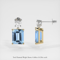 3.96 Ct.Tw. Gemstone Earrings, 14K Yellow & White 2