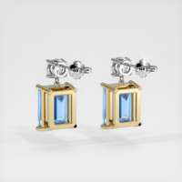 3.96 Ct.Tw. Gemstone Earrings, 14K Yellow & White 4