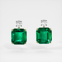 <span>8.06</span>&nbsp;<span class="tooltip-light">Ct.Tw.<span class="tooltiptext">Total Carat Weight</span></span> Emerald Earrings, 18K Yellow & White 1