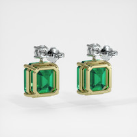 <span>8.06</span> <span class="tooltip-light">Ct.Tw.<span class="tooltiptext">Total Carat Weight</span></span> Emerald Earrings, 18K Yellow & White 4