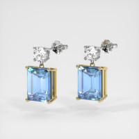 3.96 Ct.Tw. Gemstone Earrings, 18K Yellow & White 3