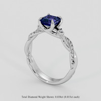 1.33 Ct. Blue Sapphire Ring, Platinum 950 2