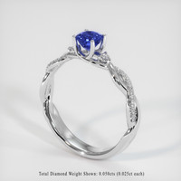 0.77 Ct. Blue Sapphire Ring, Platinum 950 2