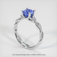 1.44 Ct. Blue Sapphire Ring, Platinum 950 2