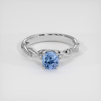 1.31 Ct. Blue Sapphire Ring, Platinum 950 1