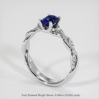 0.69 Ct. Blue Sapphire Ring, Platinum 950 2