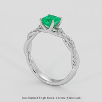 0.99 Ct. Emerald Ring, Platinum 950 2