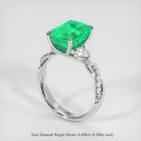 3.49 Ct. Emerald Ring, Platinum 950 2