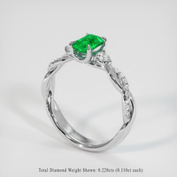 0.80 Ct. Emerald Ring, Platinum 950 2