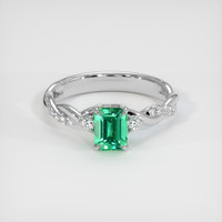 0.69 Ct. Emerald Ring, Platinum 950 1