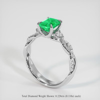 1.42 Ct. Emerald Ring, Platinum 950 2