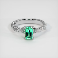 0.73 Ct. Emerald Ring, Platinum 950 1