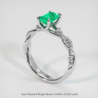 0.73 Ct. Emerald Ring, Platinum 950 2