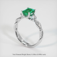 0.91 Ct. Emerald Ring, Platinum 950 2