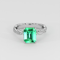 1.96 Ct. Emerald Ring, Platinum 950 1