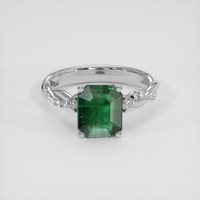 2.10 Ct. Emerald Ring, Platinum 950 1