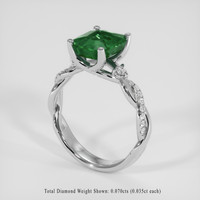 2.10 Ct. Emerald Ring, Platinum 950 2