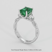 1.78 Ct. Emerald Ring, Platinum 950 2