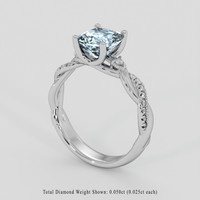 1.44 Ct. Blue Aquamarine Ring, Platinum 950 2
