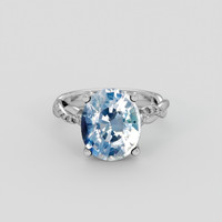 5.32 Ct. Rainbow Moonstone Ring, Platinum 950 1