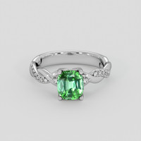 1.48 Ct. Green Tourmaline Ring, Platinum 950 1
