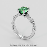 1.48 Ct. Green Tourmaline Ring, Platinum 950 2