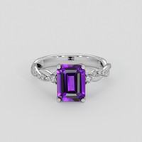 1.91 Ct. Purple Amethyst Ring, Platinum 950 1