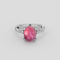 5.46 Ct. Pink Rose Quartz Ring, Platinum 950 1