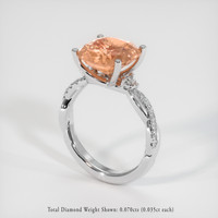 5.19 Ct. Padparadscha Sapphire Ring, Platinum 950 2