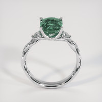 3.33 Ct. Bluish Green Sapphire Ring, Platinum 950 3