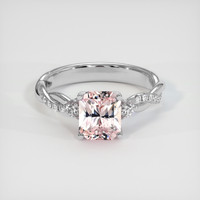 3.09 Ct. Peach Sapphire Ring, Platinum 950 1